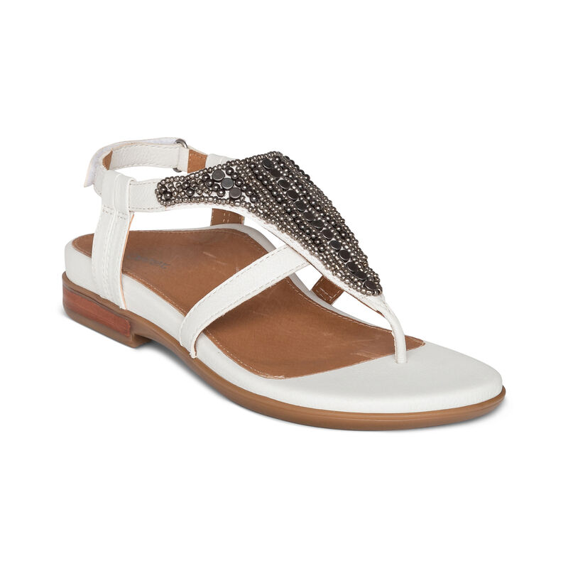 Aetrex Womens Sheila Sandals White - SPb6OMmoD